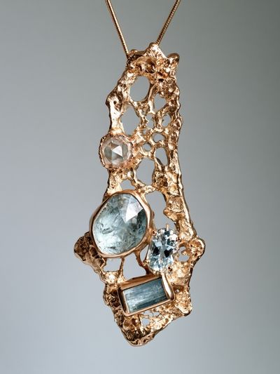 Gold Gemstone Pendant Photography Poster.
