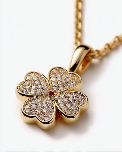 Gold Clover Pendant Photography Poster.
