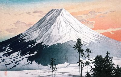 Mount Fuji — Japanese Woodblock Print Poster. poster