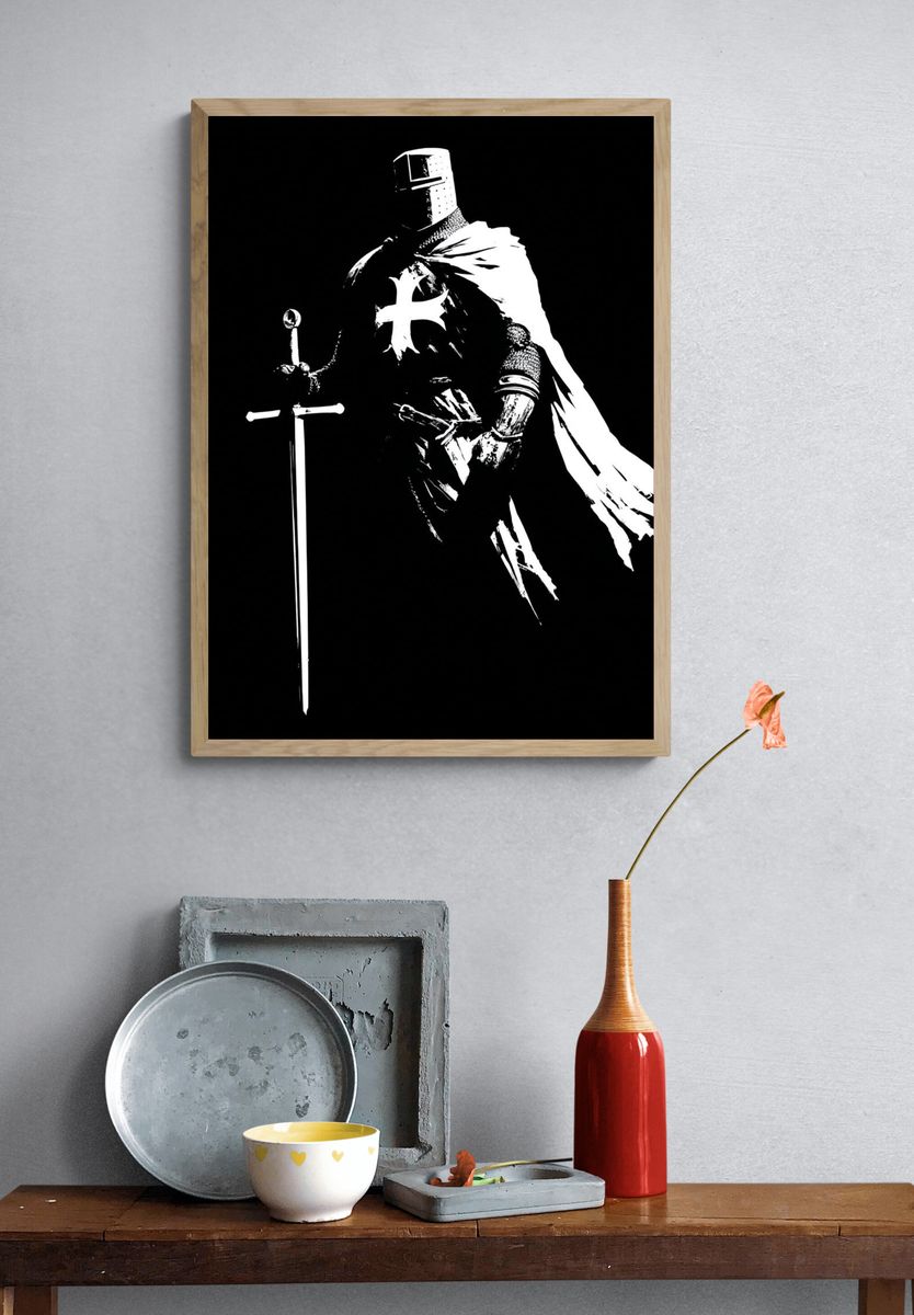 Knight in Armor — Black-White Print. — room view 3