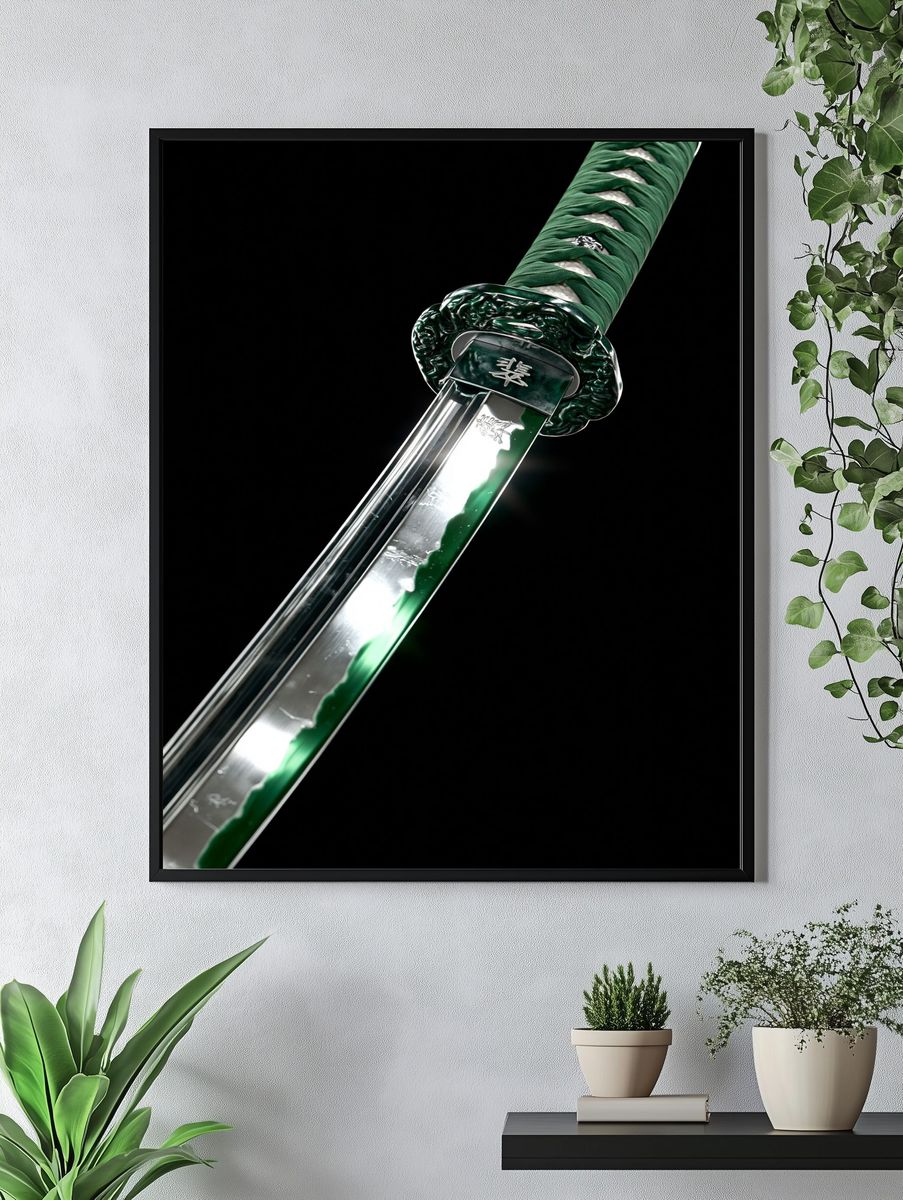 Green Katana Photography Poster. — room view 4