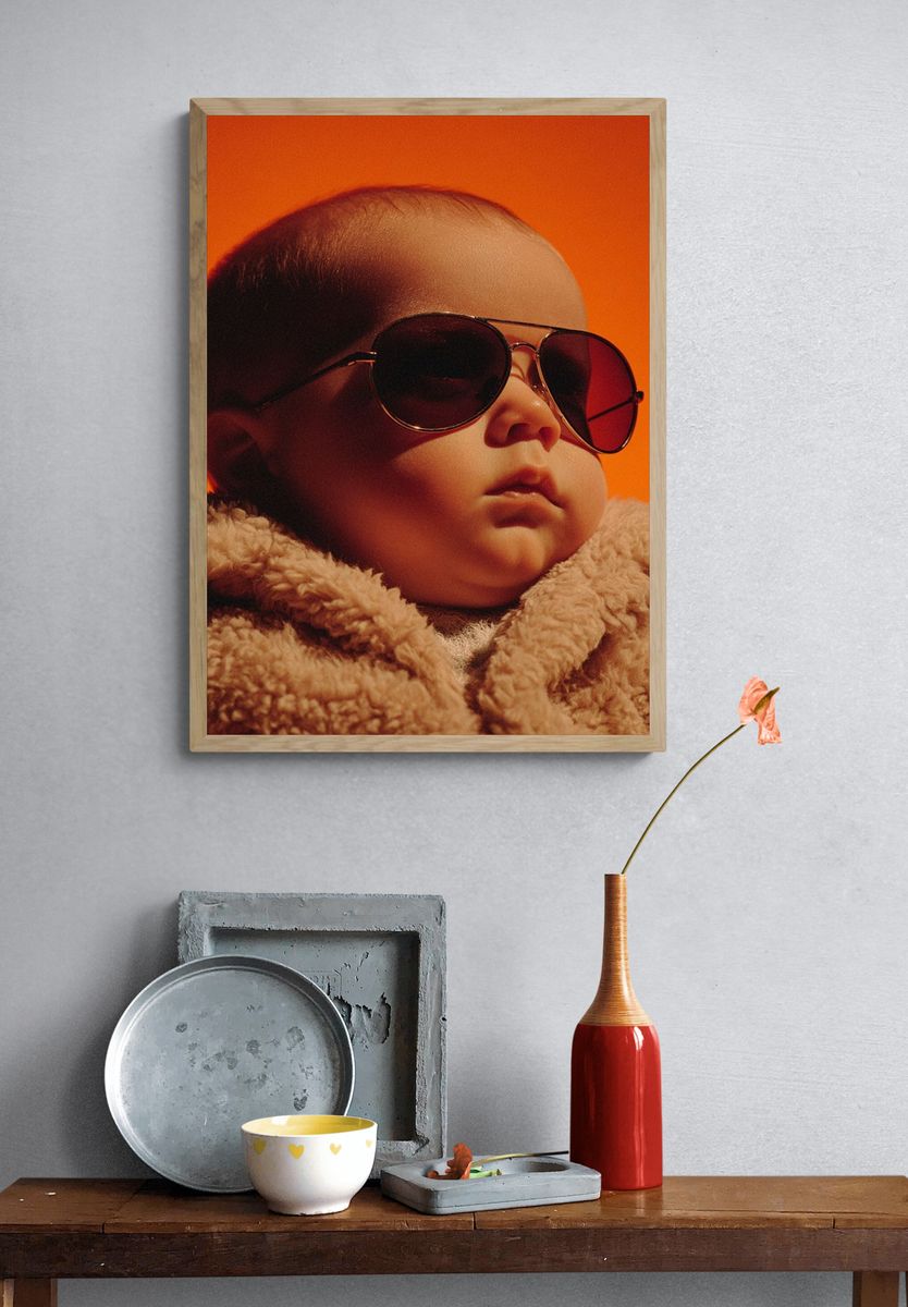 Cool Baby in Sunglasses — Photography Print. — room view 3