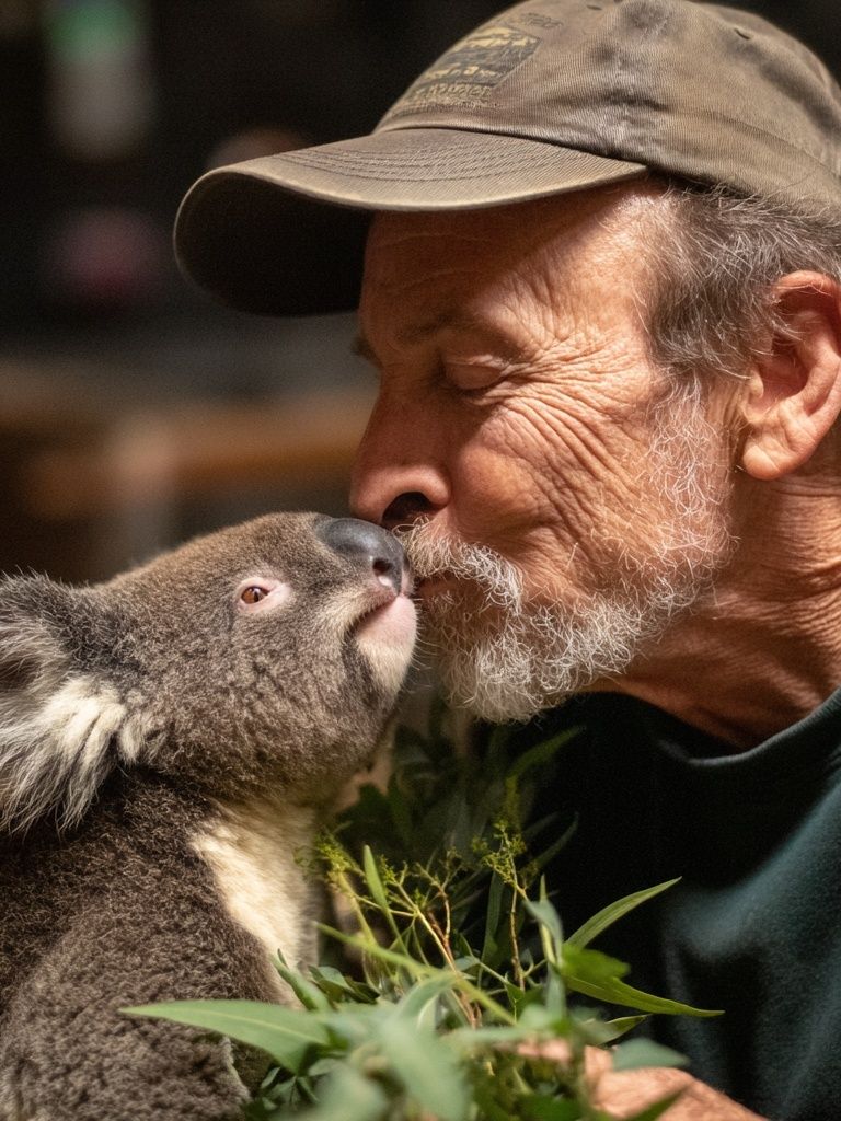 Koala and Caregiver — Animal Photography Print. poster detail