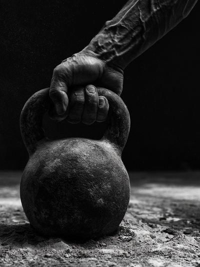 Kettlebell Grip Black-White Poster. poster print