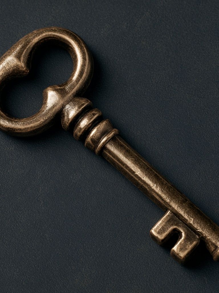 Antique Brass Key Photography Poster. poster detail