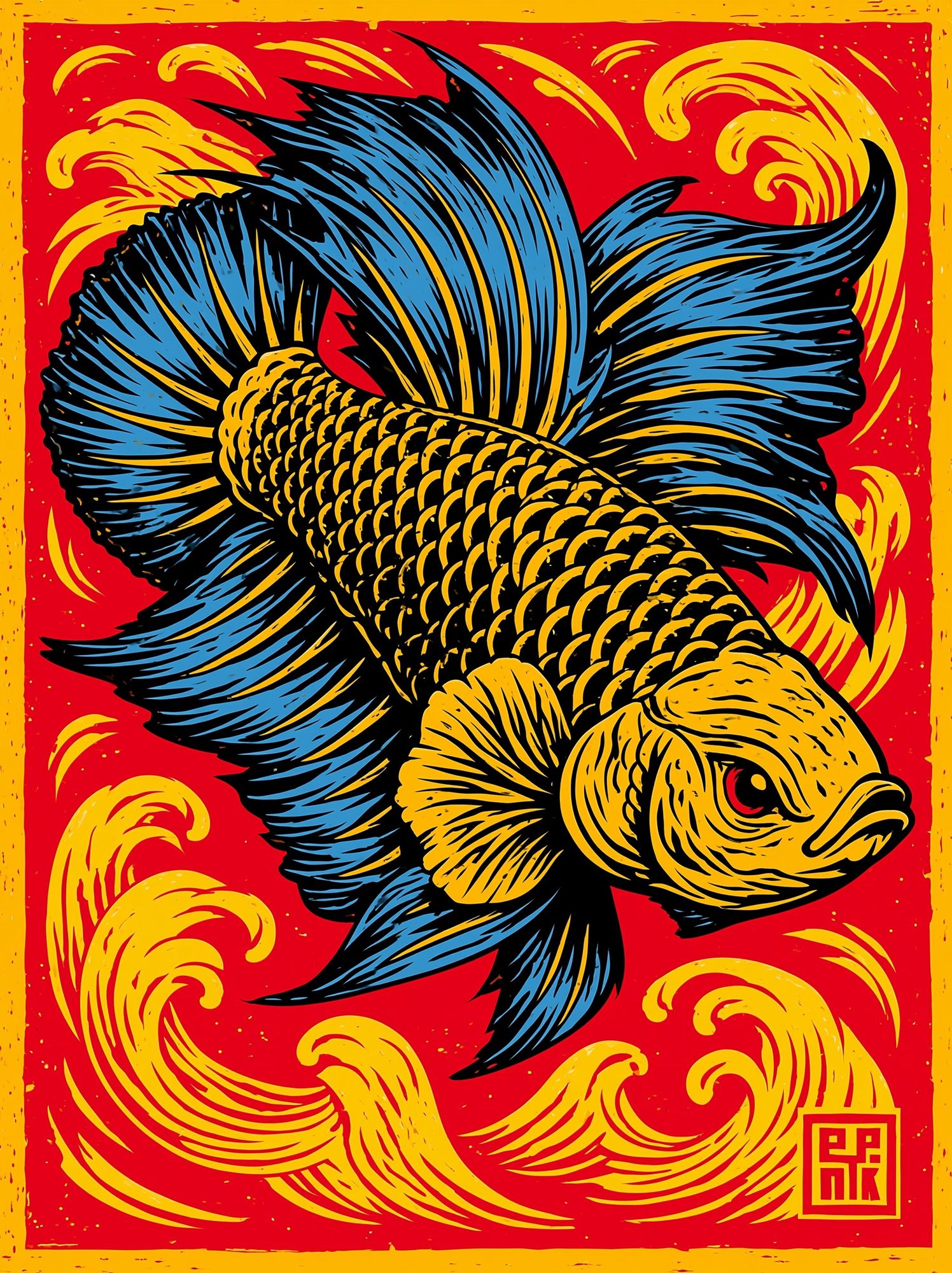 Koi Fish Pop-Art Poster. poster — illustration art