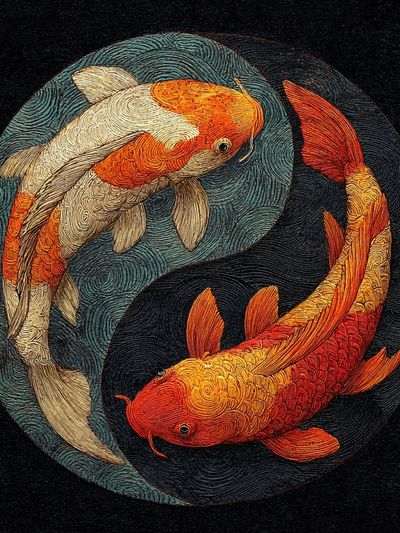 Koi Fish Yin Yang Poster. poster