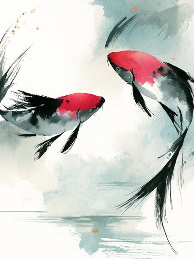 Koi Fish Watercolor Poster. poster print