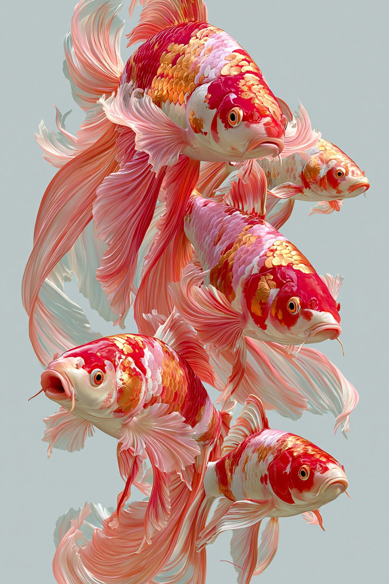 Koi Fish Ballet Illustration Poster. poster detail
