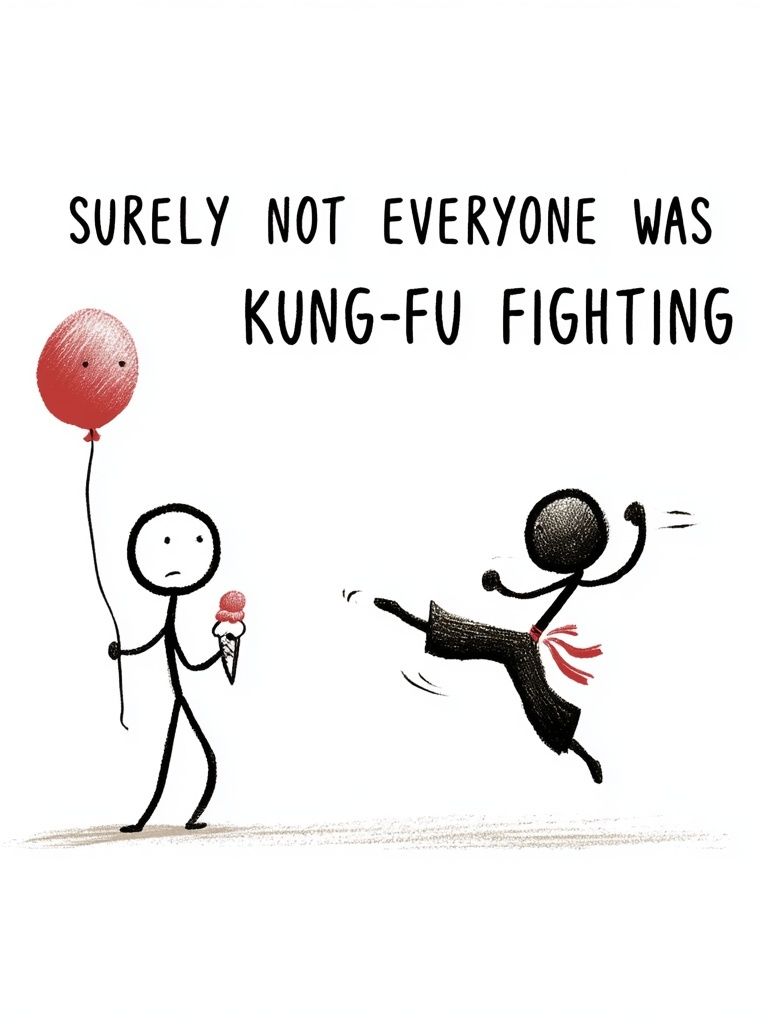 Kung-Fu Fighting Quote Typography Poster. poster detail
