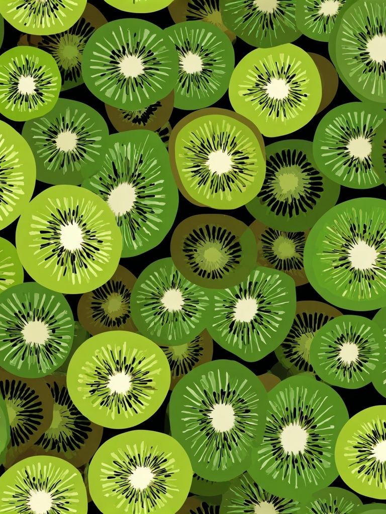 Kiwi Fruit Pattern Poster. poster — botanical art