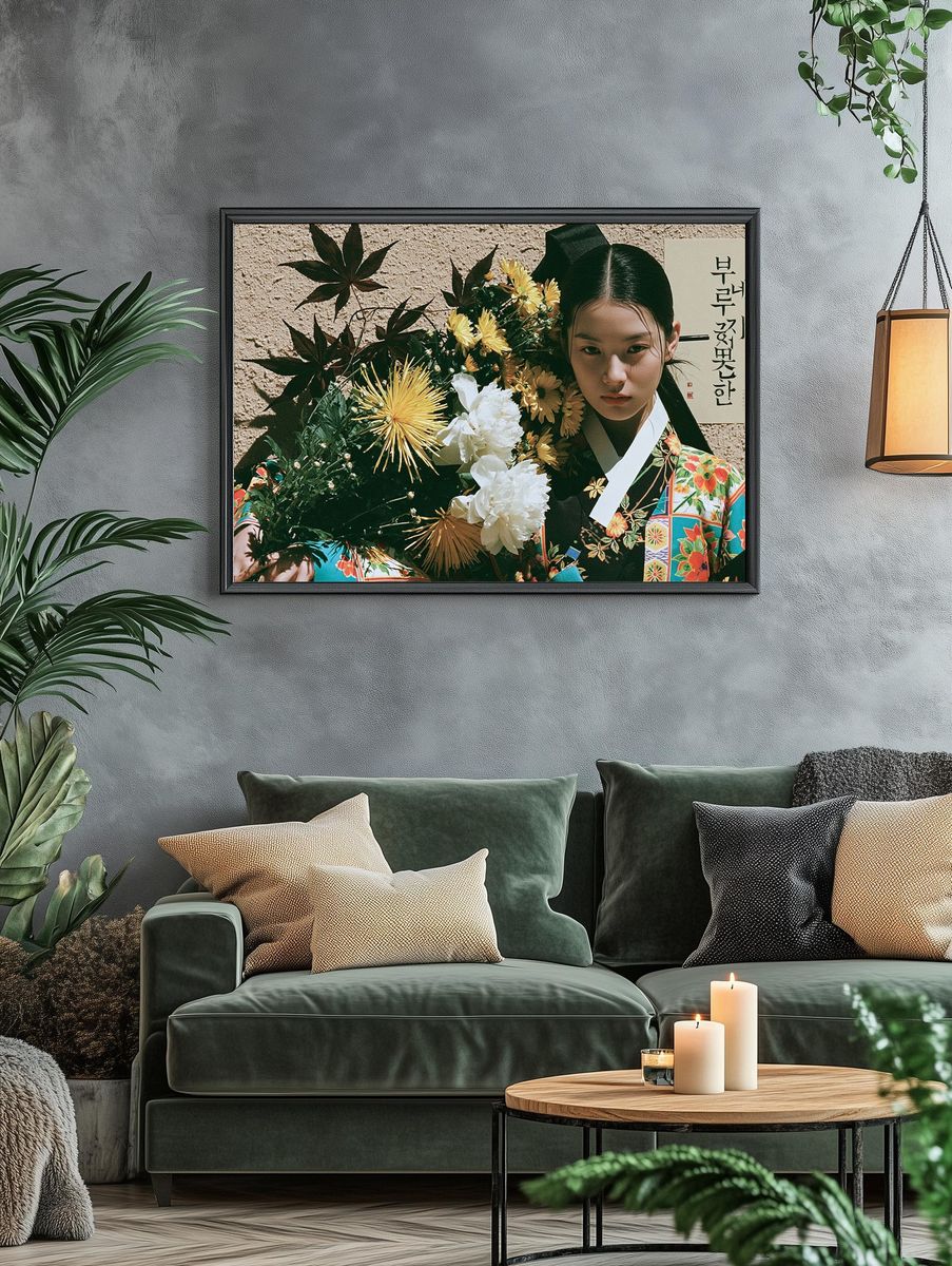 Korean Hanbok Portrait Print. — room view 4