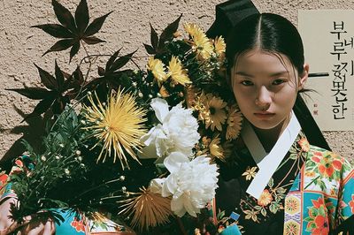 Korean Hanbok Portrait Print. poster