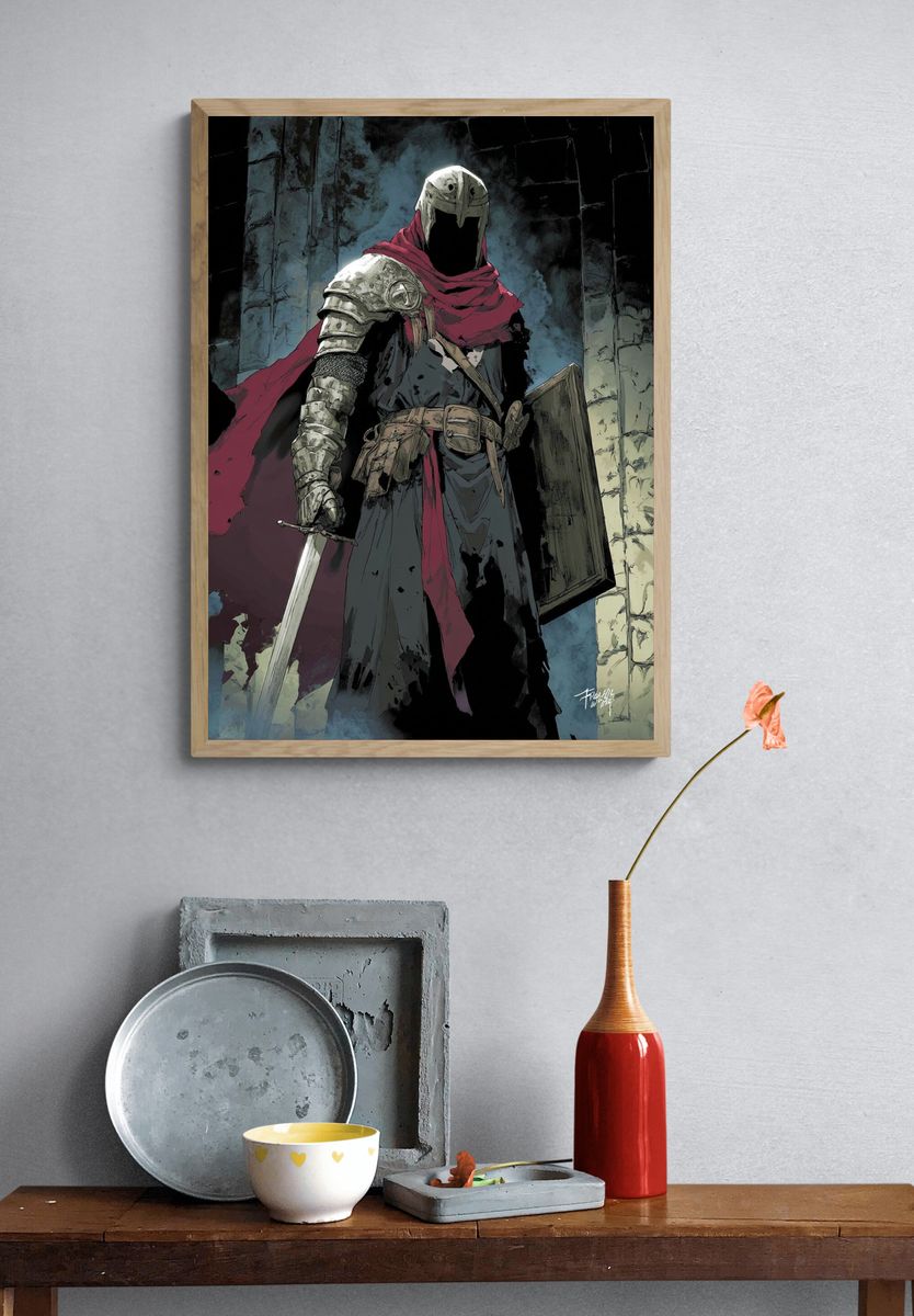 Knight in Armor — Fantasy Print. — room view 3