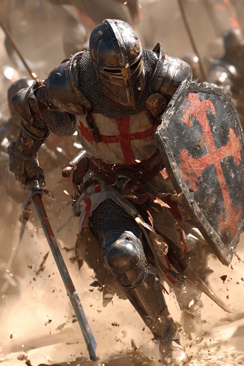 Knight in Battle — Fantasy Art Print. poster detail