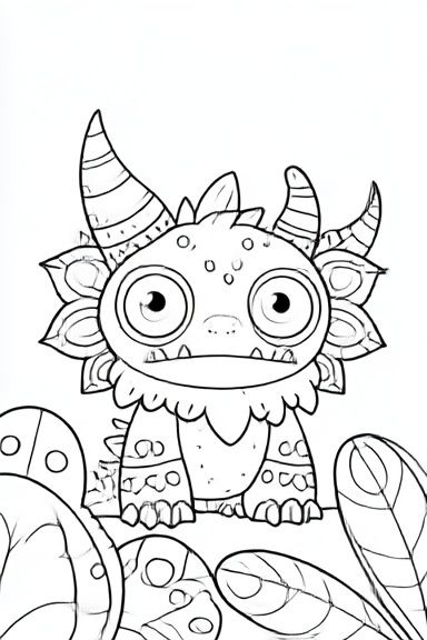 Cute Dragon Coloring Poster. poster — kids art
