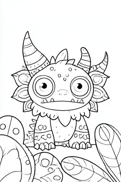Cute Dragon Coloring Poster. poster
