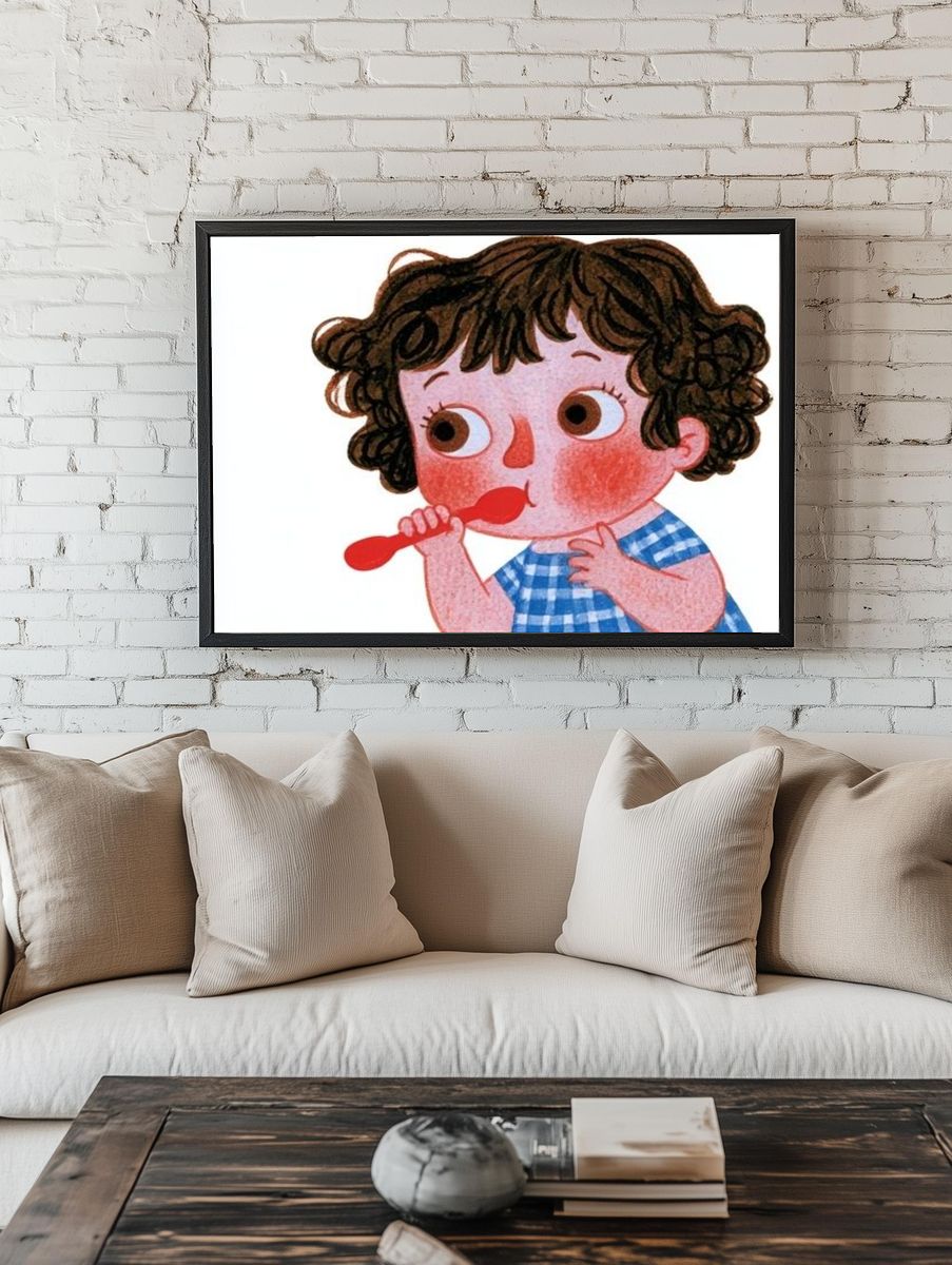 Curious Child Illustration Poster. room preview