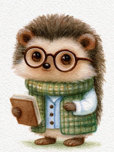 Cute Hedgehog Watercolor Print.