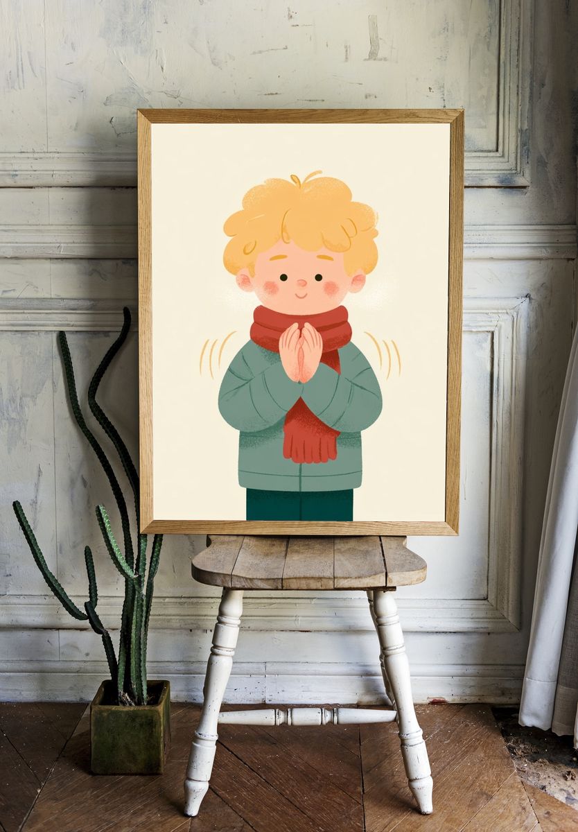 Winter Child Illustration Poster. — room view 1