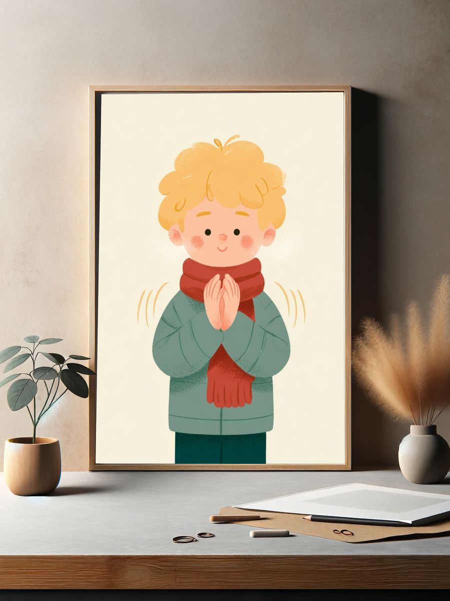 Winter Child Illustration Poster. — room view 2