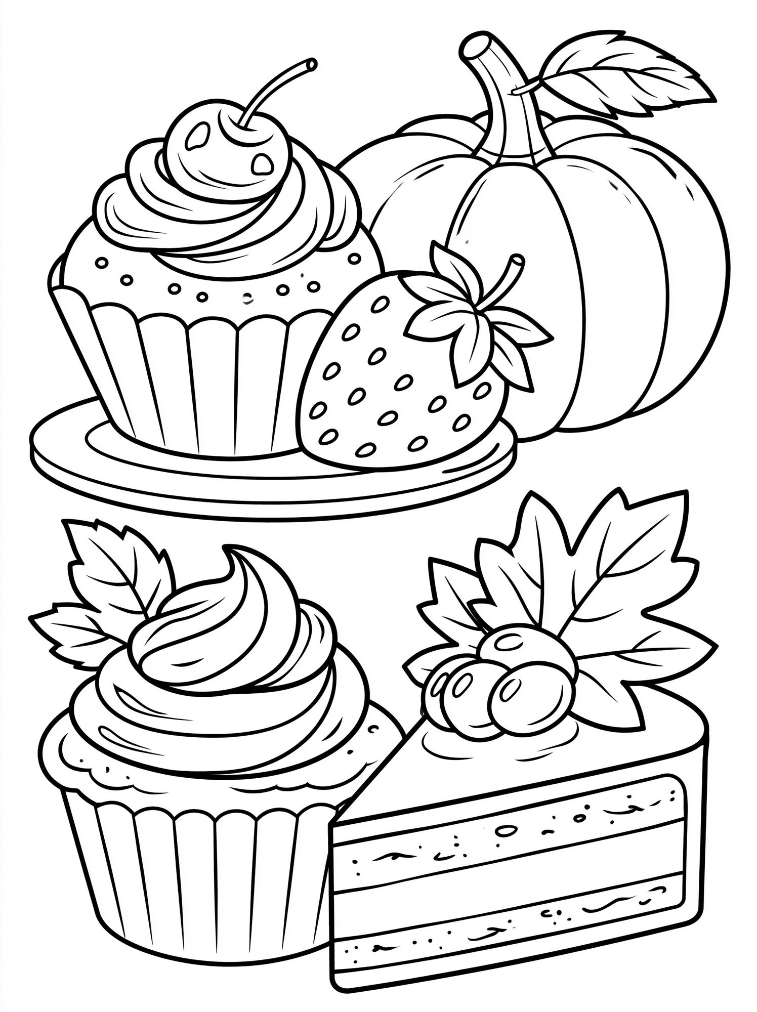 Dessert Treats Coloring Poster. poster detail