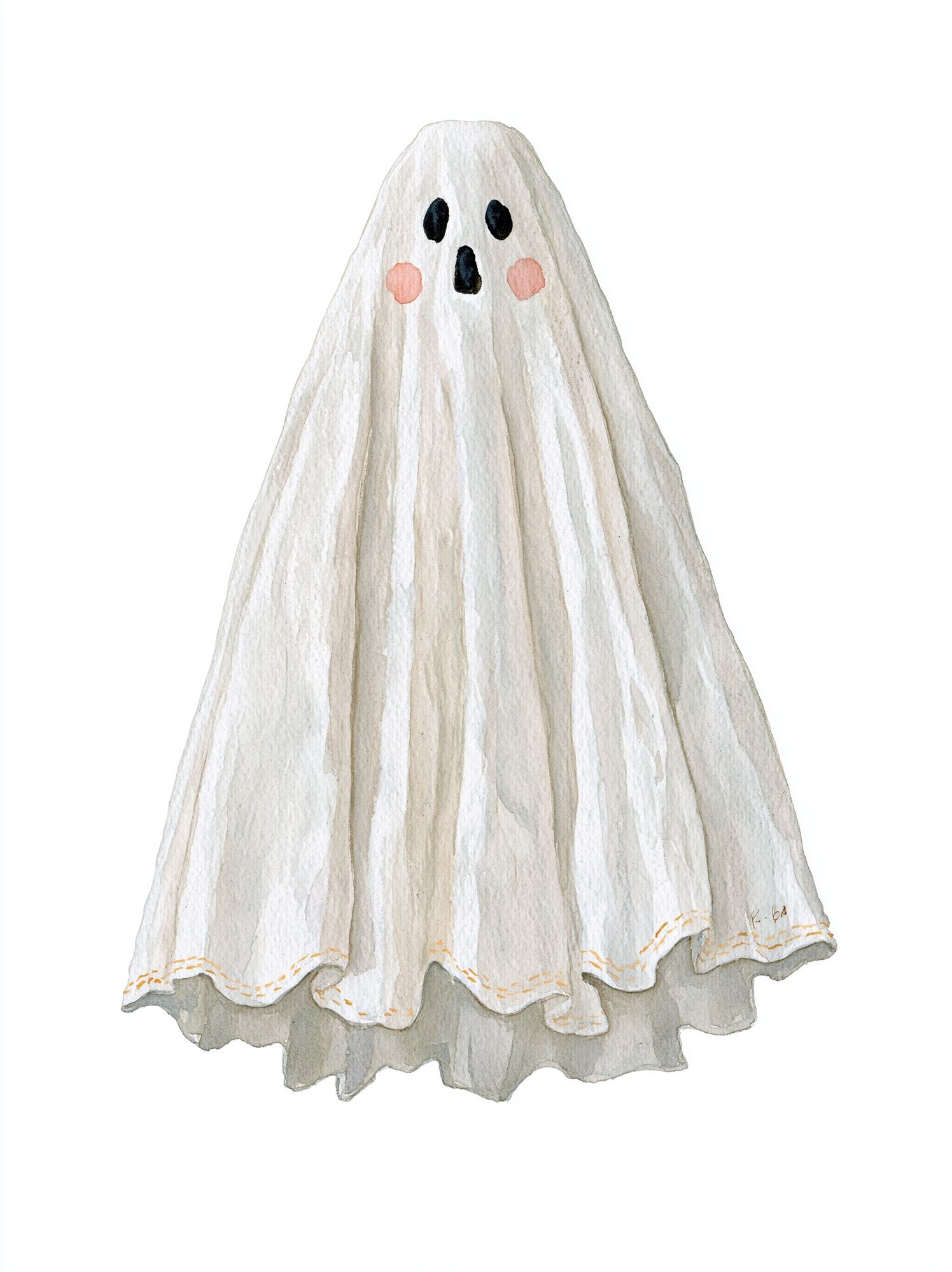 Watercolor Ghost Nursery Print. poster detail