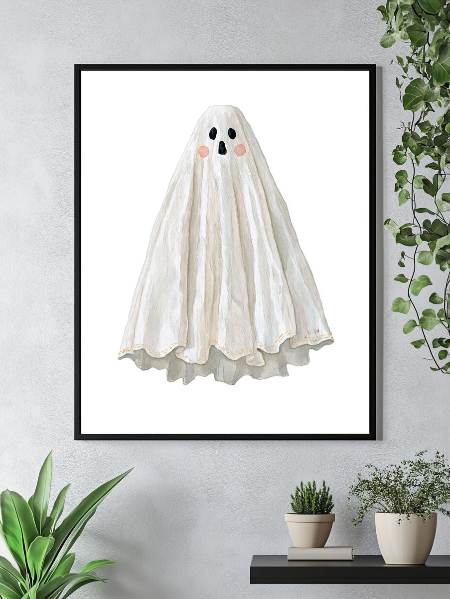 Watercolor Ghost Nursery Print. — room view 4