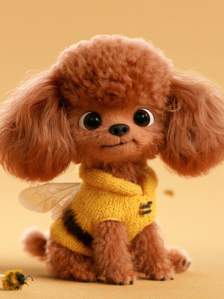 Cute Poodle Bee Costume Poster. poster — kids art