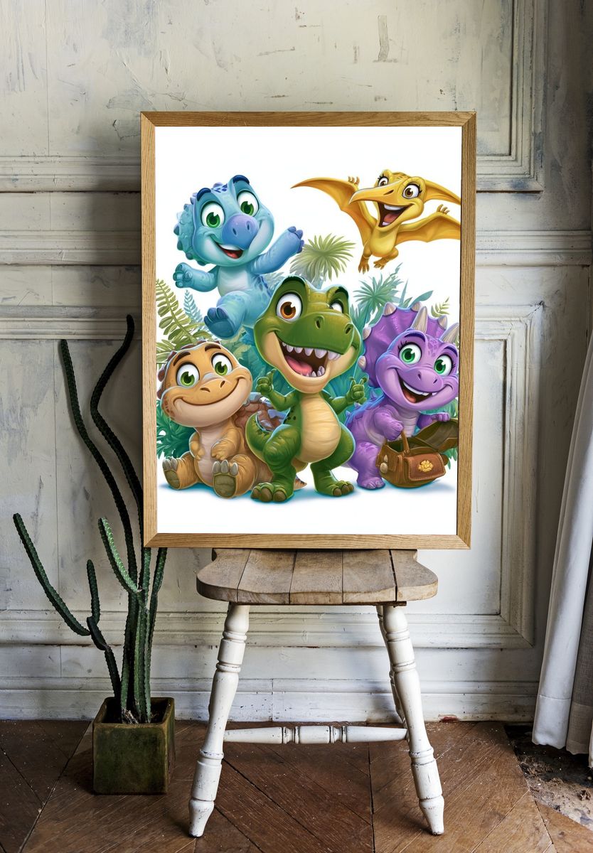 Cute Cartoon Dinosaurs Poster. — room view 1