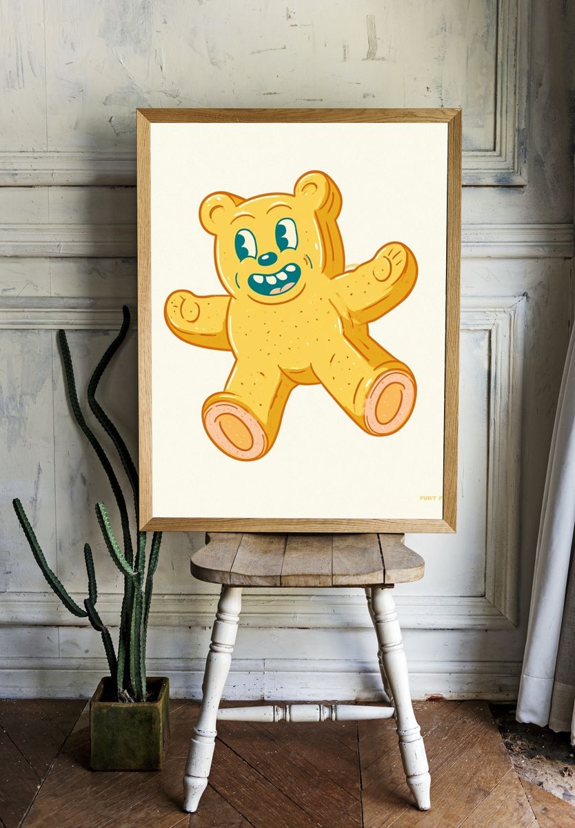 Cute Teddy Bear Cartoon Poster. room preview
