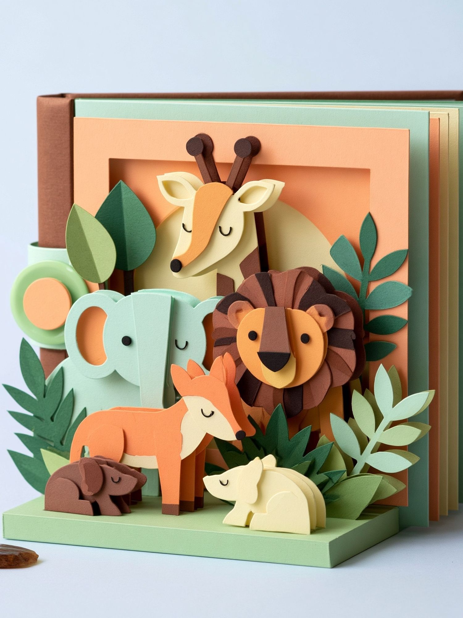 Paper Safari Animals Illustration Poster. poster detail