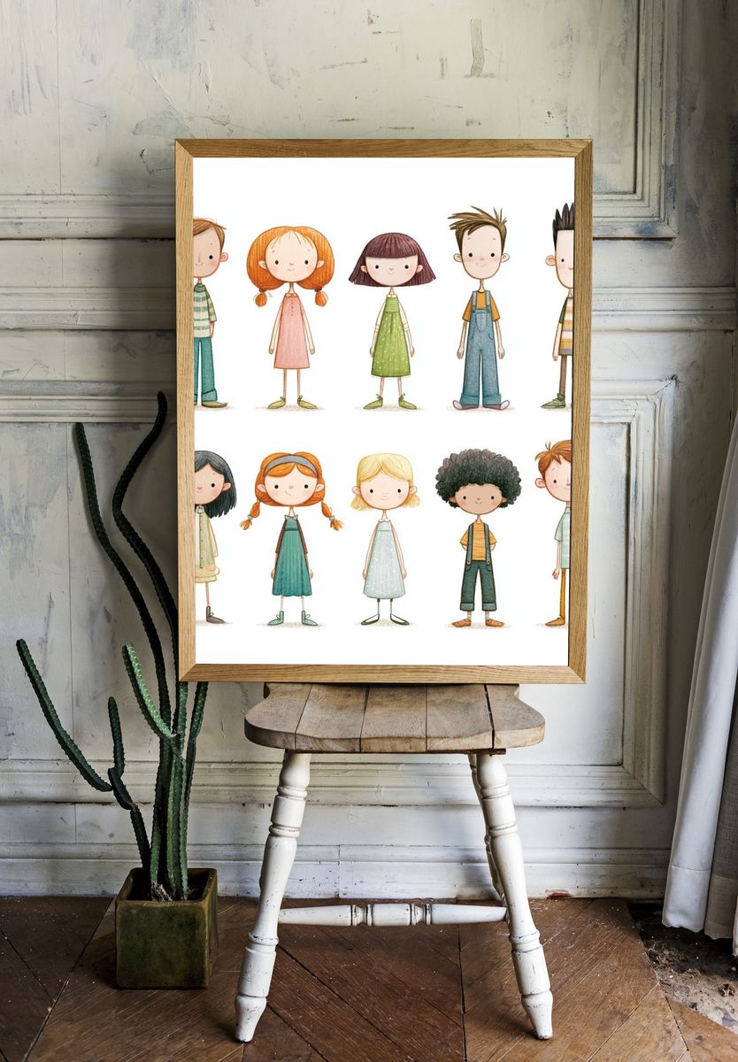 Cute Children Illustration Poster. — room view 1