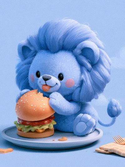 Blue Lion Burger Poster.