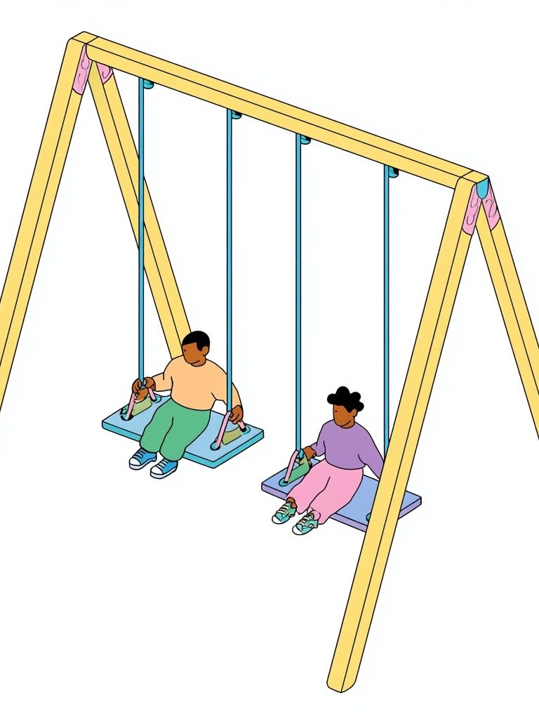 Playground Swing Set Illustration Poster. poster — kids art