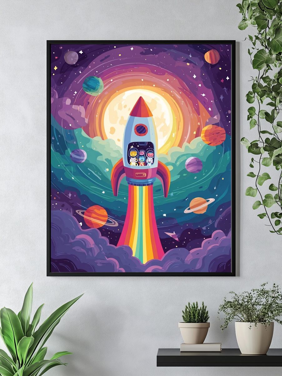 Rocket Adventure — Cartoon Print. — room view 4