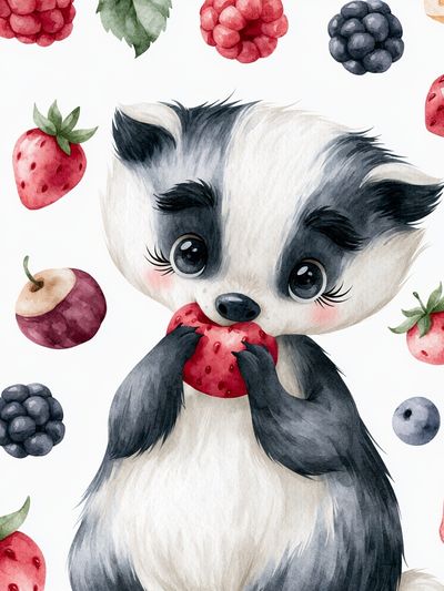 Baby Panda Watercolor Poster. poster