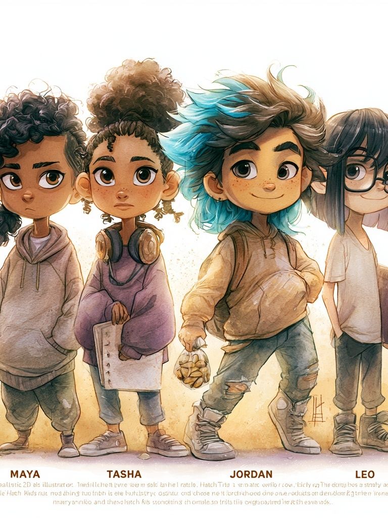 Kids Character Illustration Poster. poster detail