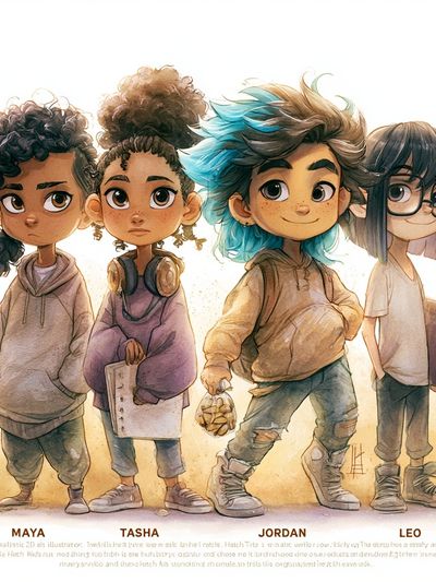 Kids Character Illustration Poster. poster
