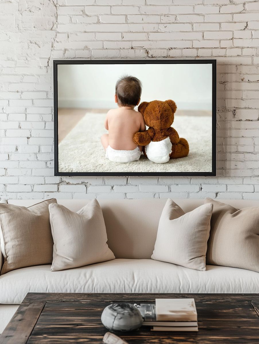 Back baby teddy bear. — room view 1