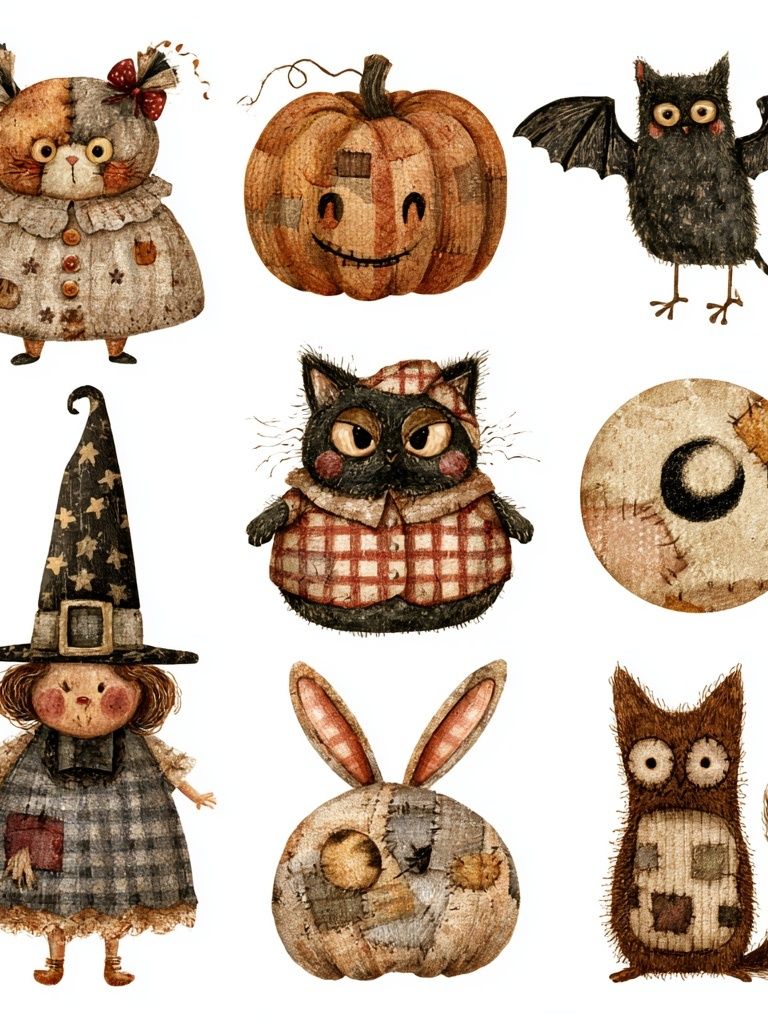Halloween Woodland Characters Illustration Poster. poster detail