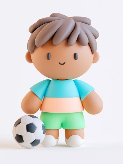 Cute Soccer Kid Illustration Poster. poster