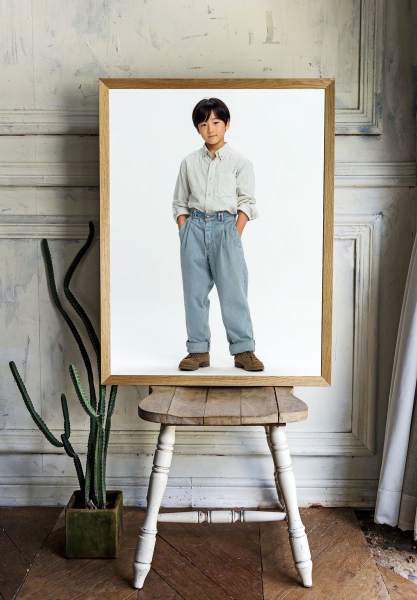 Stylish Young Boy Portrait Poster room preview