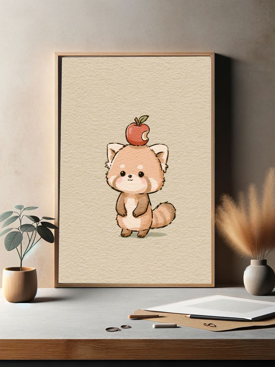 Cute Fox Watercolor Poster. — room view 2
