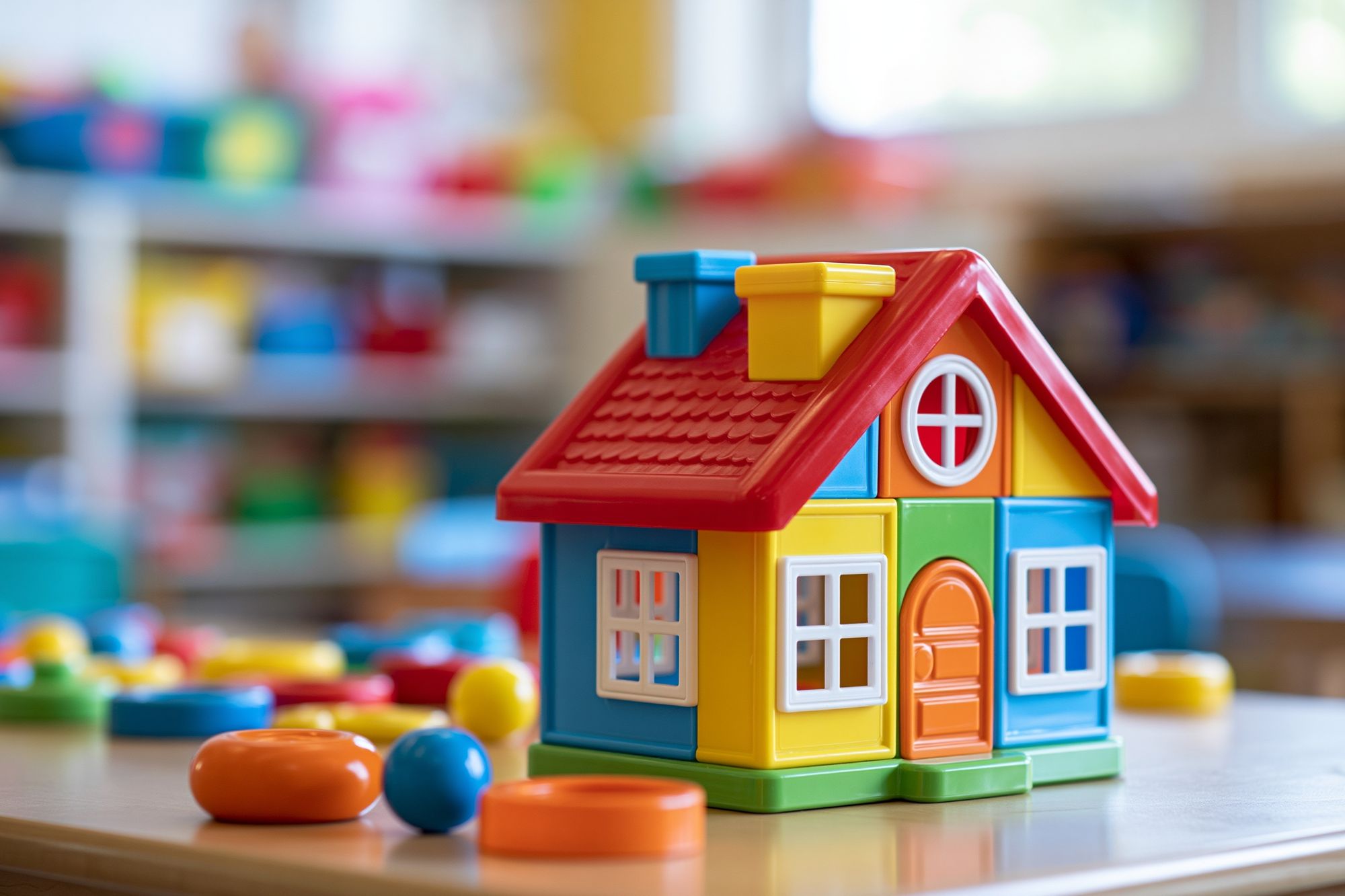 Colorful Toy House Photography Poster. poster — kids art