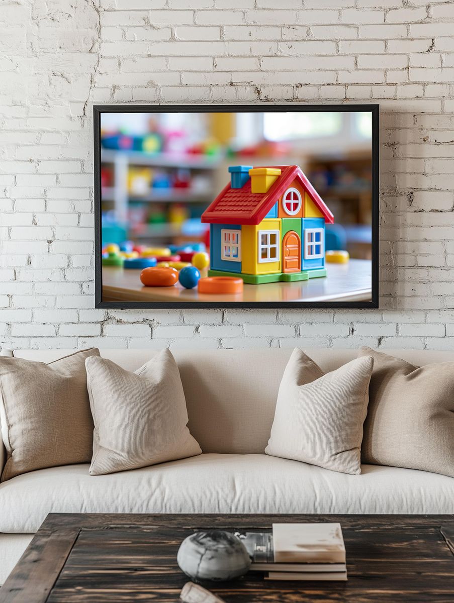 Colorful Toy House Photography Poster. room preview