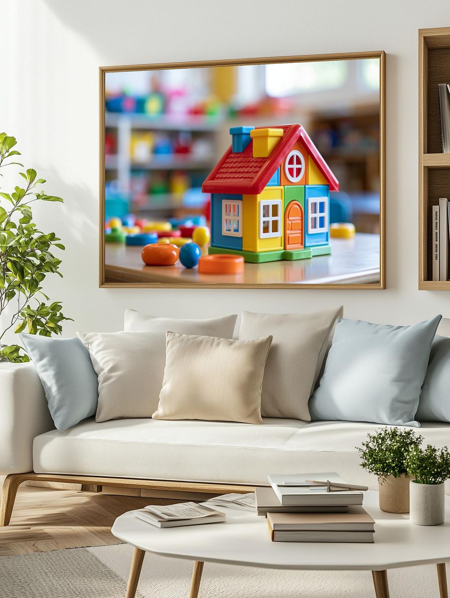 Colorful Toy House Photography Poster. — room view 2