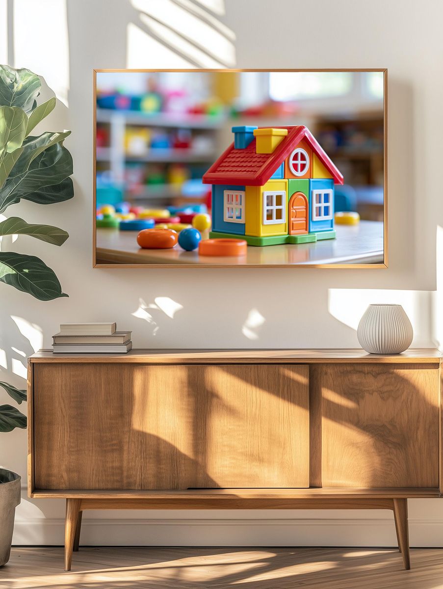 Colorful Toy House Photography Poster. — room view 3