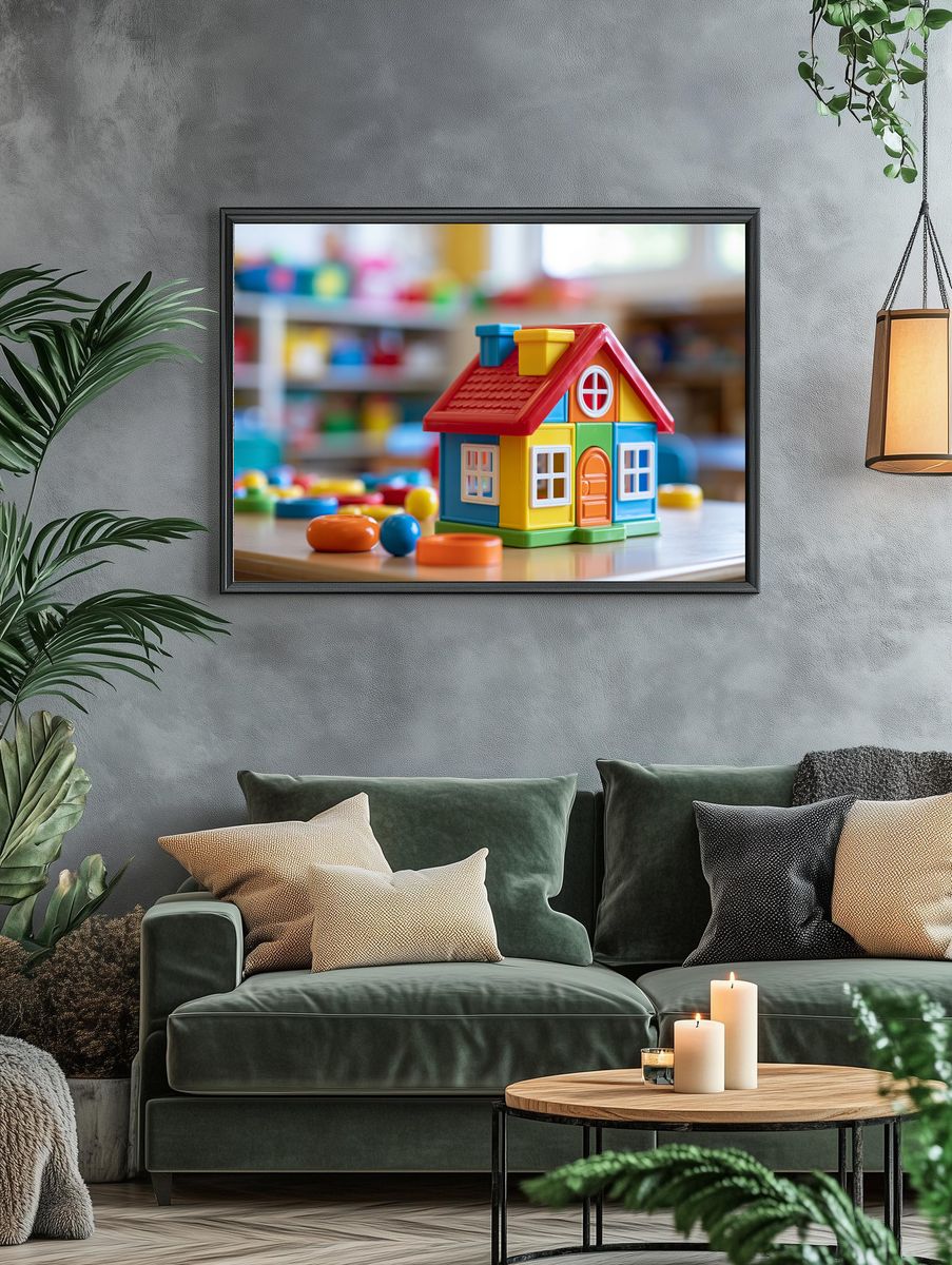 Colorful Toy House Photography Poster. — room view 4