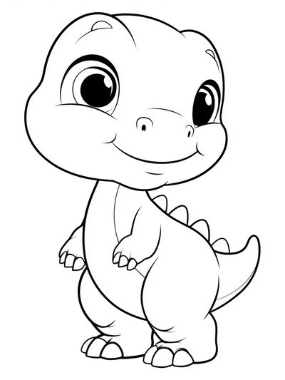 Cute Baby Dinosaur Cartoon Poster. poster